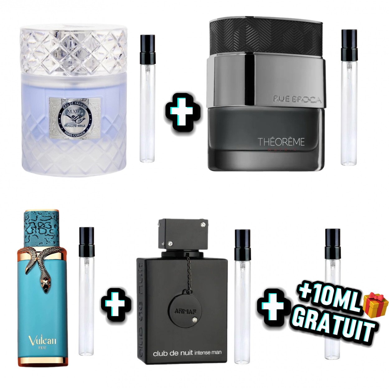 Summer Pack 🔥❄️ 10ML MAWJ + 10ML MATRIX + 10ML VULCAN FEU + 10 ML CLUB DE NUIT + 10 ML gratuit 🎁